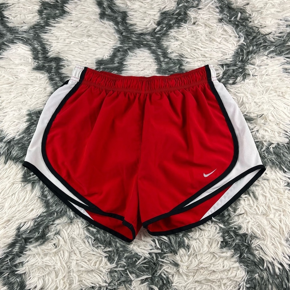 Nike Women's Dri-Fit Red White Black Running Shorts Size Medium